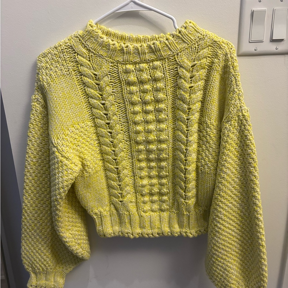 Yellow Cable Knit Sweater